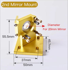 CO2 Laser Holder Kit - Nozzle, Mirrors, Holders and Lens