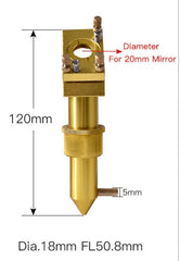 CO2 Laser Holder Kit - Nozzle, Mirrors, Holders and Lens