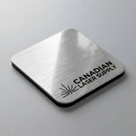 Brushed Silver on Black 2-Ply Acrylic - 1/16" (1.5mm) Thick
