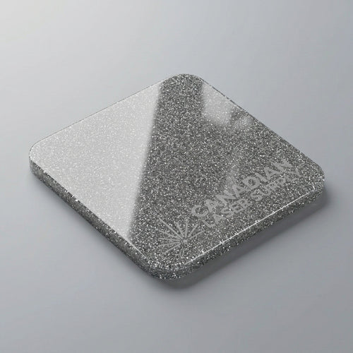 Silver Glitter Acrylic Sheet - Multiple Sizes Available