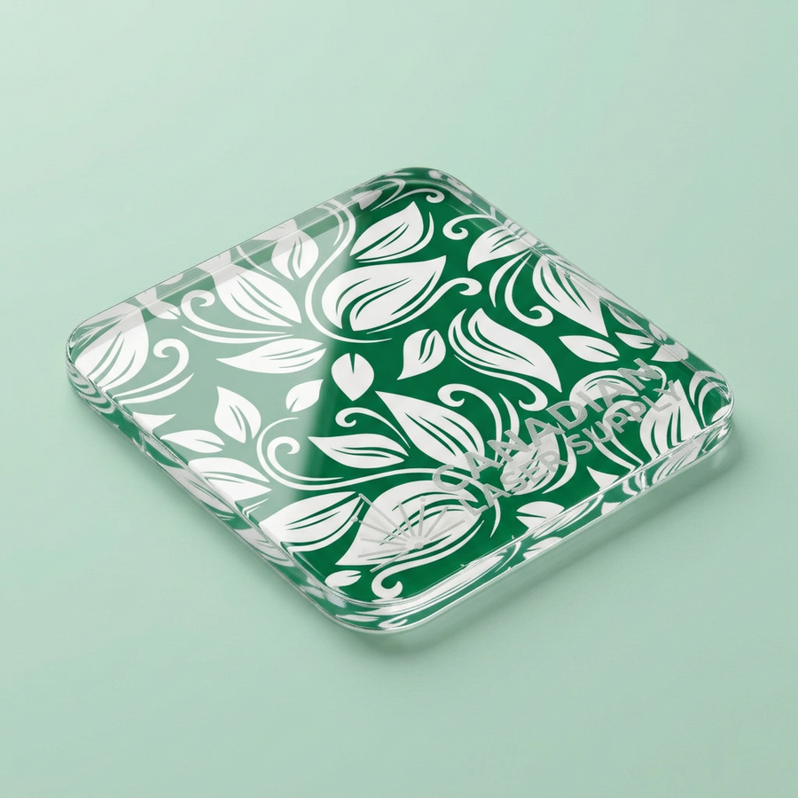 Green Floral Pattern Acrylic Sheet - 0.125" (3mm) Thick