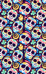 Day of the Dead Pattern Acrylic Sheet - 0.125" (3mm) Thick