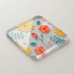 Transparent Floral Pattern Acrylic Sheet - 0.125" (3mm) Thick
