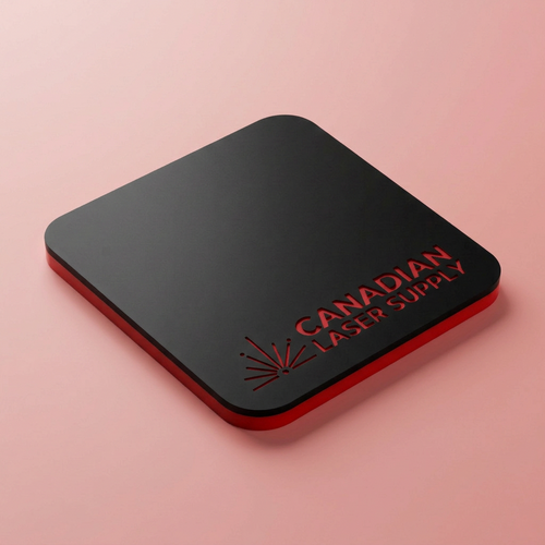 Black on Red 2-Ply Acrylic - 1/16" (1.5mm) Thick