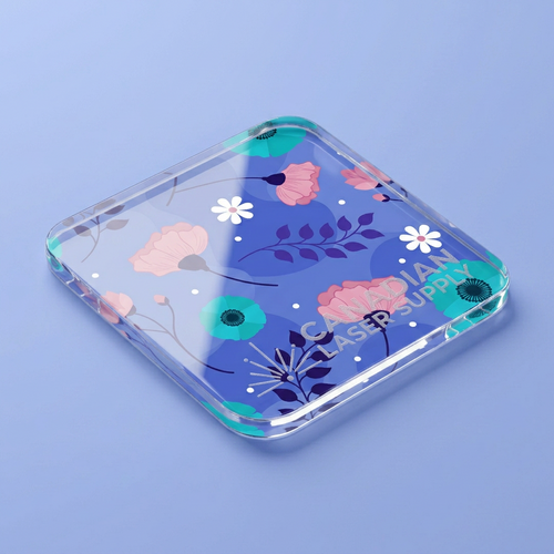 Blue Floral Pattern Acrylic Sheet - 0.125" (3mm) Thick