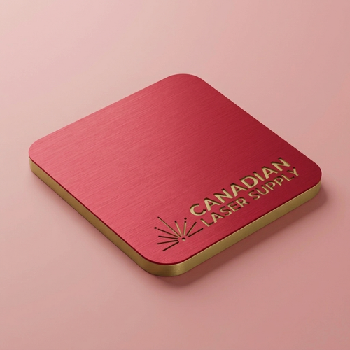 Rowmark® Brushed Red on Gold 2-Ply Acrylic - 1/16" (1.5mm) Thick - Special Order
