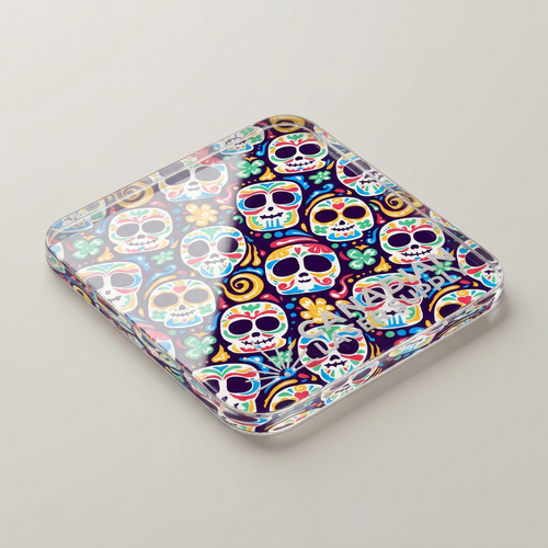 Day of the Dead Pattern Acrylic Sheet - 0.125" (3mm) Thick