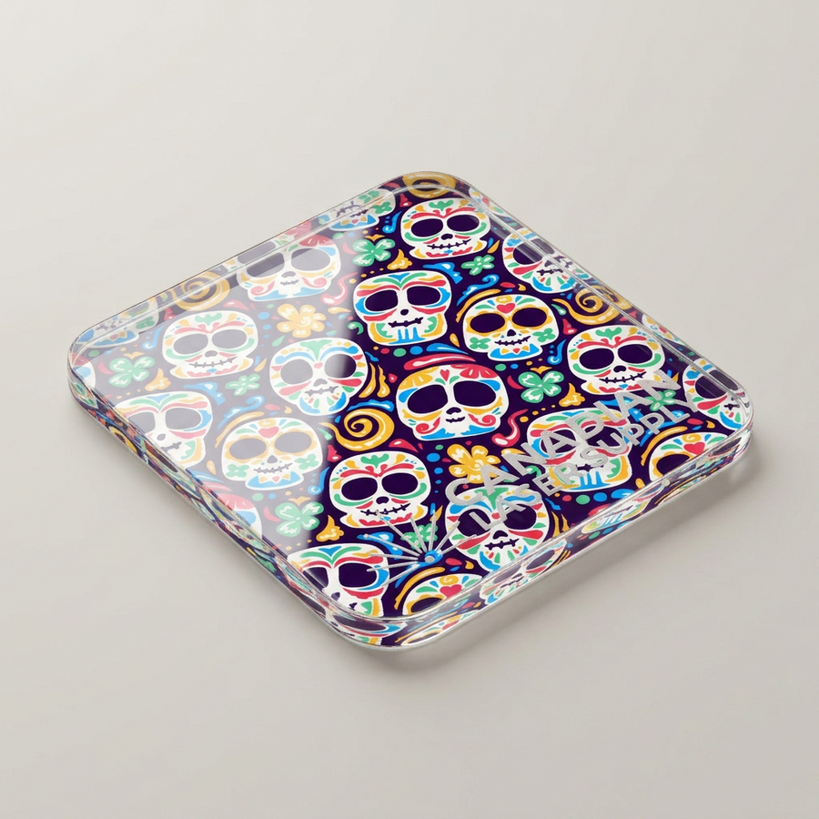 Day of the Dead Pattern Acrylic Sheet - 0.125" (3mm) Thick
