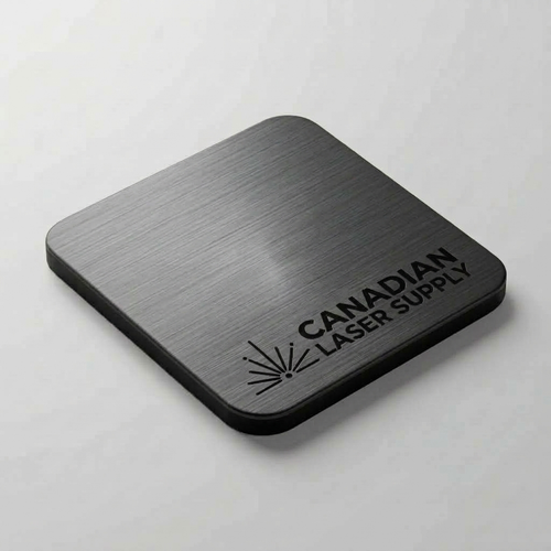 Rowmark® Brushed Charcoal on Black 2-Ply Acrylic - 1/16" (1.5mm) Thick