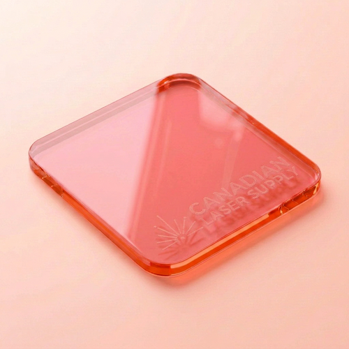 Fluorescent Pink/Orange Acrylic Sheet - 0.125" (3mm) Thick