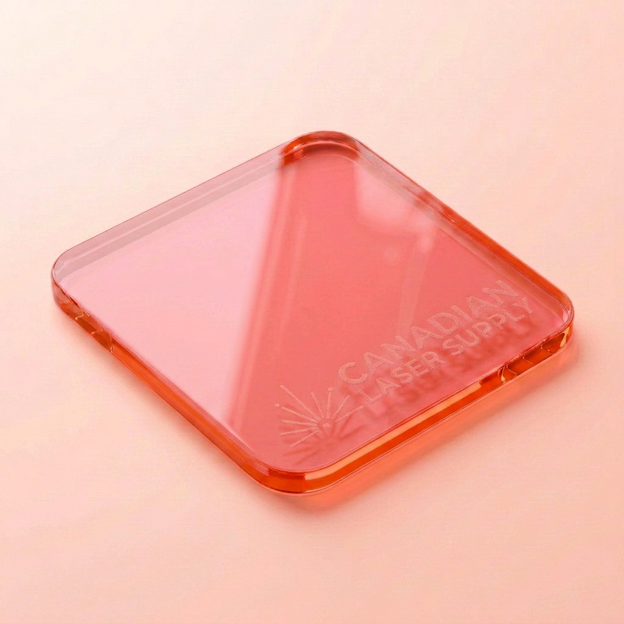 Plaque acrylique rose/orange fluorescent - 0,125" (3mm) d'épaisseur