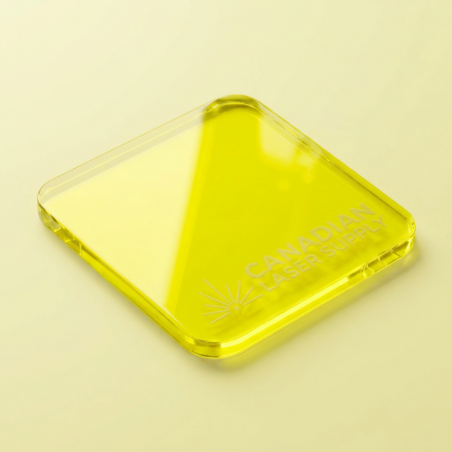 Plaque Acrylique Jaune Fluorescent - Épaisseur 0,125" (3mm)
