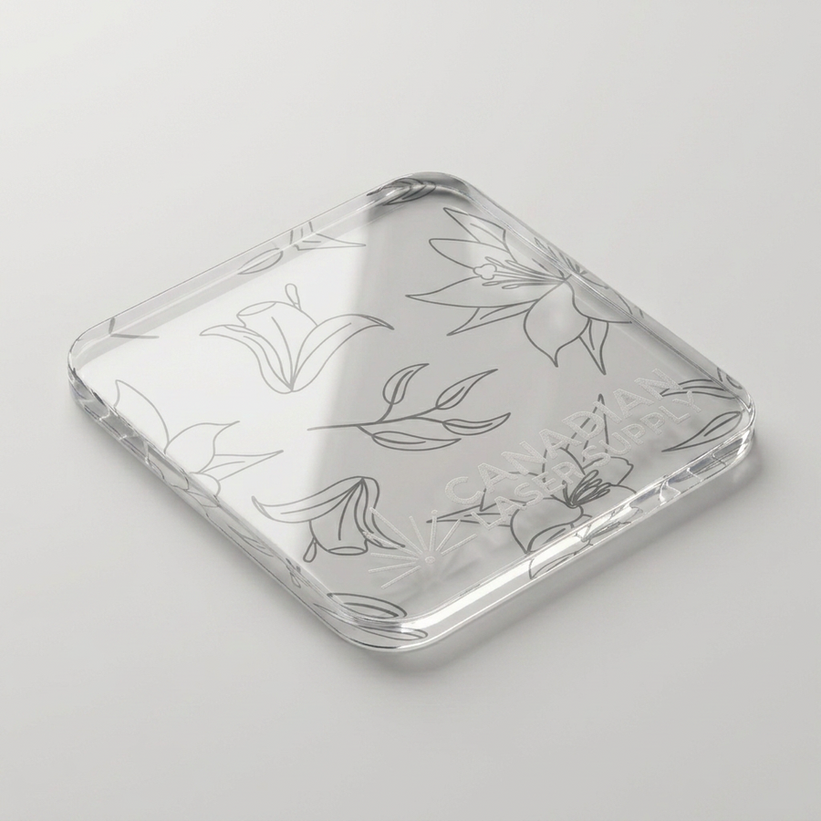 Simple Line Floral Pattern Acrylic Sheet - 0.125" (3mm) Thick