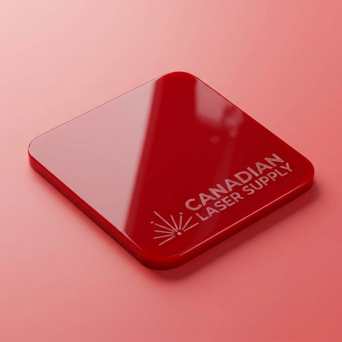Cast Acrylic Sheet - Gloss Red - 0.125" (3mm) Thick