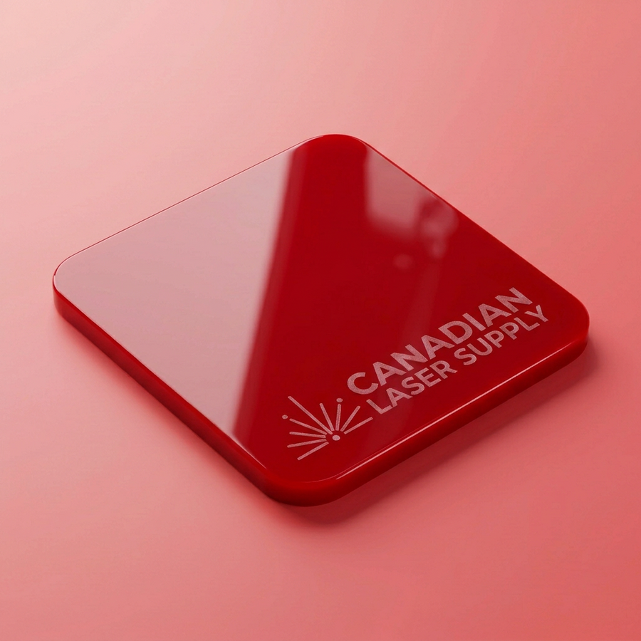 Cast Acrylic Sheet - Gloss Red - 0.125" (3mm) Thick