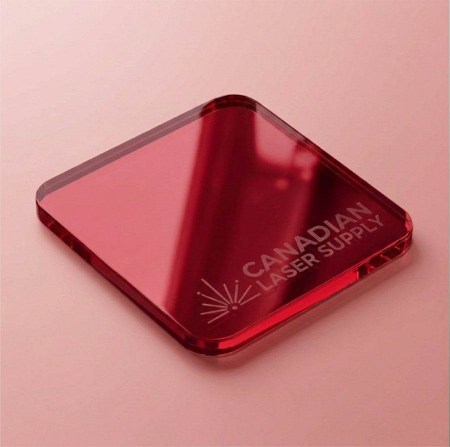 Plaque acrylique miroir rouge - Plusieurs tailles disponibles - Épaisseur 3 mm