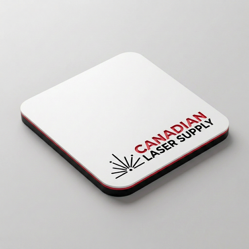 Rowmark® White on Red on Black 3-Ply Acrylic - 1/16" (1.5mm) Thick - Special Order