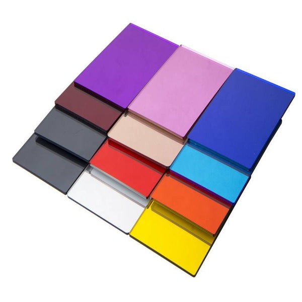 Mirrored Acrylic Sheet - Opaque Colors - Multiple Colors Available - 0.125" (3mm) Thick